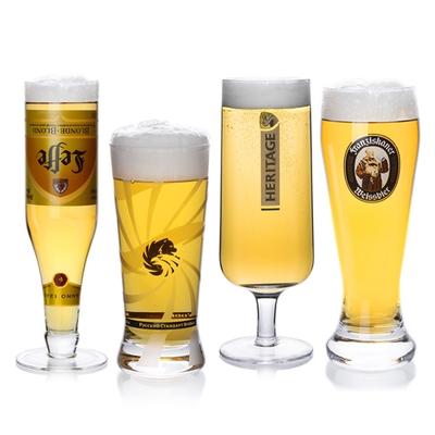 398ml Handmade round Beer Glass  Clear Pilsner Glass With Thick Bottom