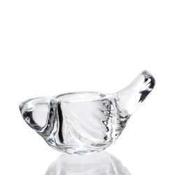 Transparent Taper Glass Candle Holder Glass Bird Shape For Event