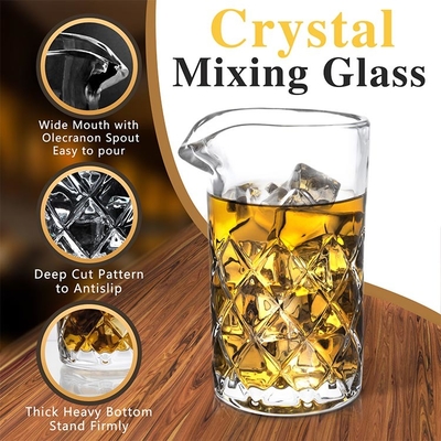20oz 600ml House Glassware Unique Bartender Mixing Glass Deep Cut For Bar