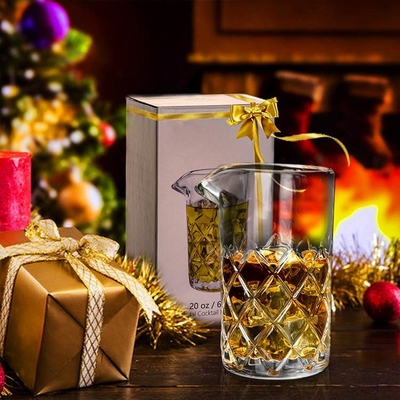 20oz 600ml House Glassware Unique Bartender Mixing Glass Deep Cut For Bar