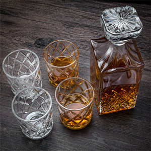 TANGSON 850ml Decanter House Glassware Crystal Whiskey Decanter Set