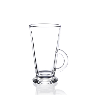 175ml Clear Coffee Glass Mug , Glass Demitasse Cups small With Handle