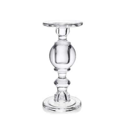 Vintage Style 30cm Tall Glass Candle Holders Different Size Set Of 3