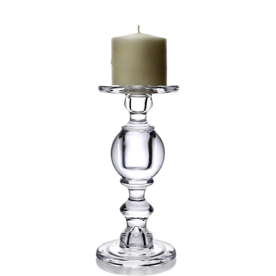 Vintage Style 30cm Tall Glass Candle Holders Different Size Set Of 3