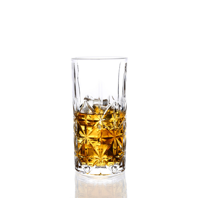 Clear Machine Pressed Square Tumbler Glass 354ml For Birthday Gifts