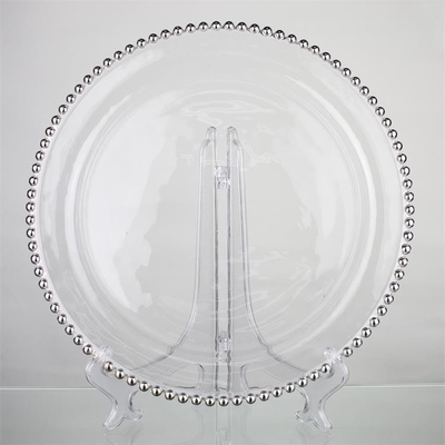 35cm Transparent Glass Plates And Bowls , Vintage Crystal Serving Dishes for Restaurant
