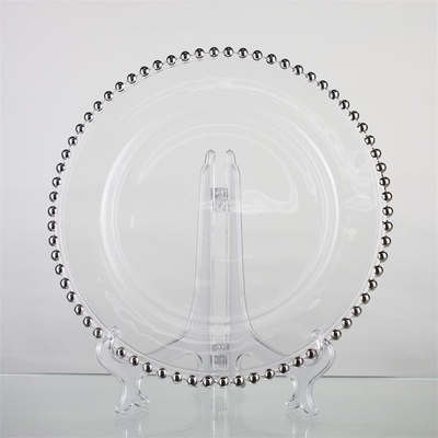 35cm Transparent Glass Plates And Bowls , Vintage Crystal Serving Dishes for Restaurant
