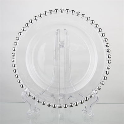 35cm Transparent Glass Plates And Bowls , Vintage Crystal Serving Dishes for Restaurant