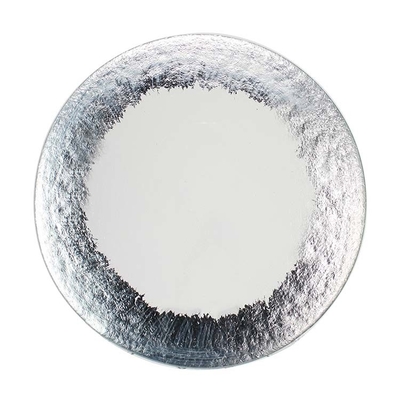 24cm Artistical Glass Plates And Bowls , Clear Charger Plates Elegant Classic