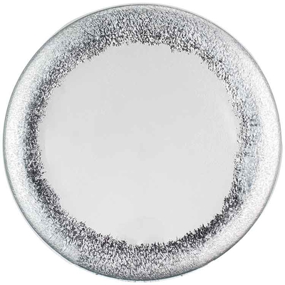 24cm Artistical Glass Plates And Bowls , Clear Charger Plates Elegant Classic