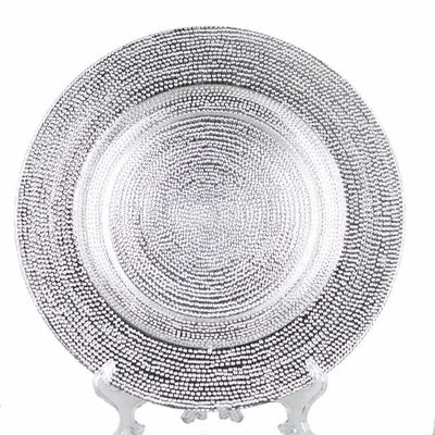 Customized Pattern 32cm Crystal Serving Dishes For Home Dinnerware