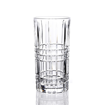 Machine Pressed Lead Free Crystal Glass Highball Tumblers 348ml