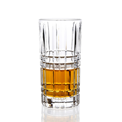 Machine Pressed Lead Free Crystal Glass Highball Tumblers 348ml