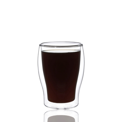 Double Walled Borosilicate Glass Coffee Mugs For Latte / Cappuccino