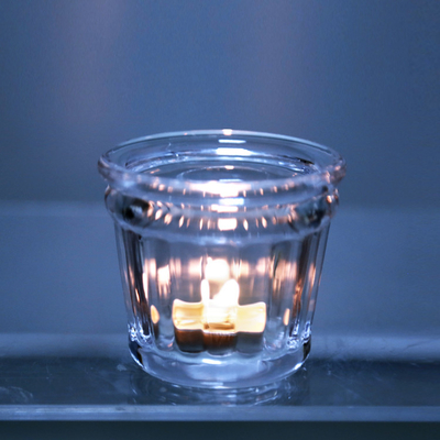 ODM Round Clear Glass Candle Holders 7.8x6.8cm for Home Decor
