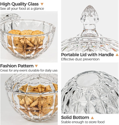 Carnival Crafted Glass Candy Dish Of Quality Lead Free Brilliant Transparent Crystal