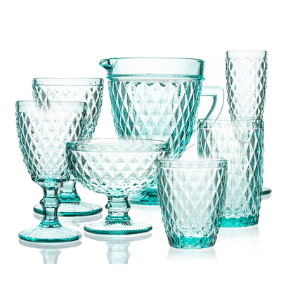Houseware Colored Clear Glass Dinnerware Set Modern Soda Lime Material