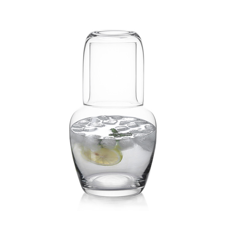 1L handmade Glass Water Carafe With Tumbler
