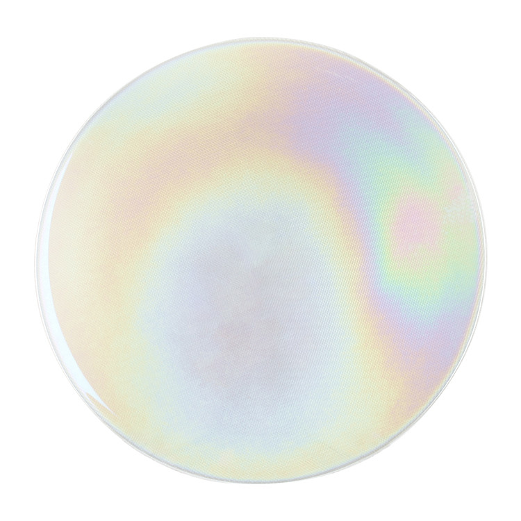 Rainbow Color Elegant Glass Charger with Electroplating