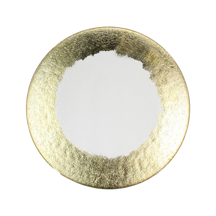 Custom made Glass Charger Bowl with Electroplating and Spraying Color