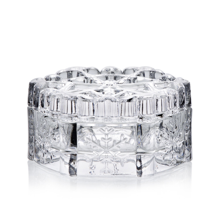 Customized Snowflake Pattern Crystal Glass Jewelry Box