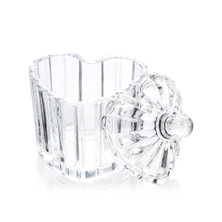 Heart crystal glass jewelry case box