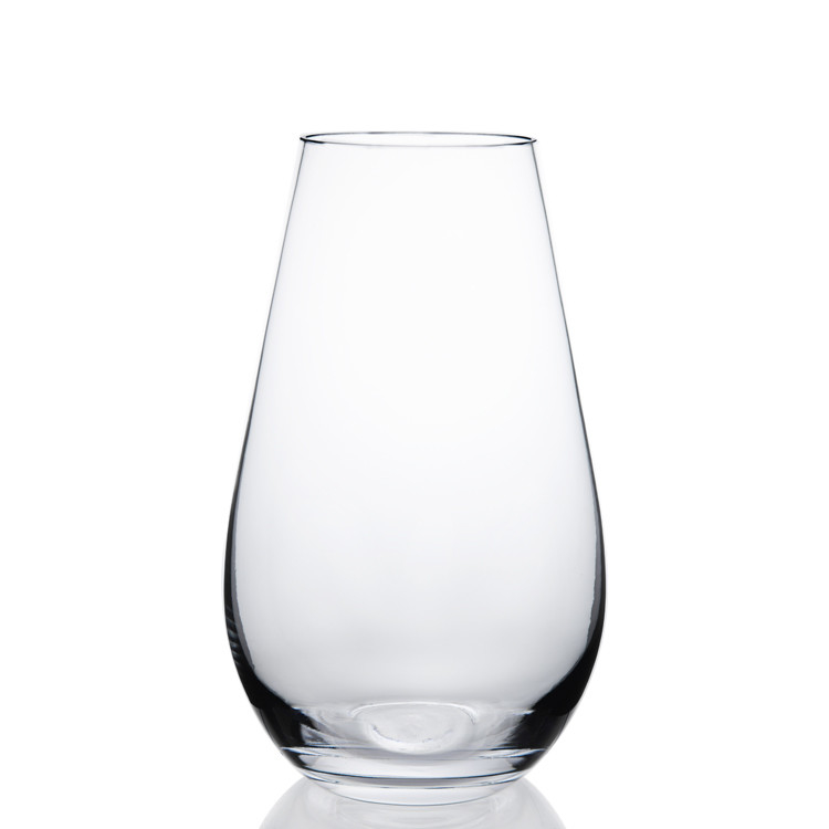 Indoor Decoration "Horizontal stripes"  Embossed Amber Ion Plating Vase Colored Glass Vase