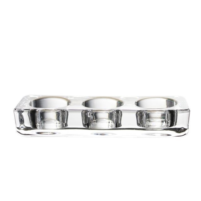 Factory Custom Clear Transparent Candle Holder with 3 Tealight Set for party wedding decoration