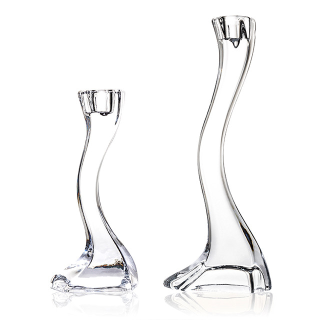 Custom made clear crystal glass candelabra candlestick holder