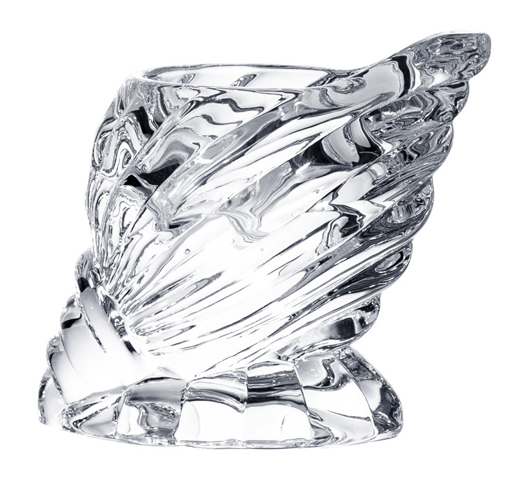 Hot sales Unique creative conch shape clear crystal glass candelabra candlestick holder