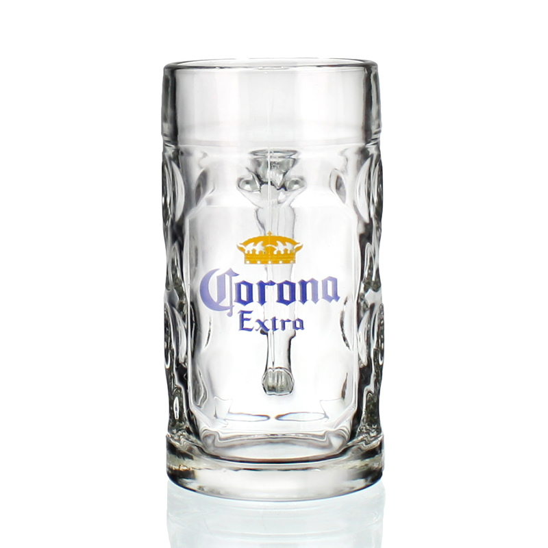 Wholesale customized German style oversized glass handheld beer mug