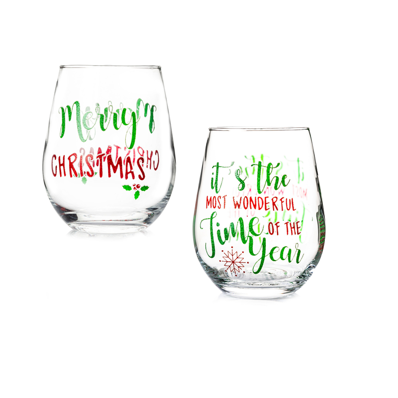 Decorative Ideas Christmas Holiday Glassware Stained Applique Glass Gift