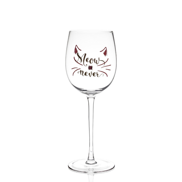 Novelty Applique Creative Festive Glass Cat Theme Wine Glass Gift