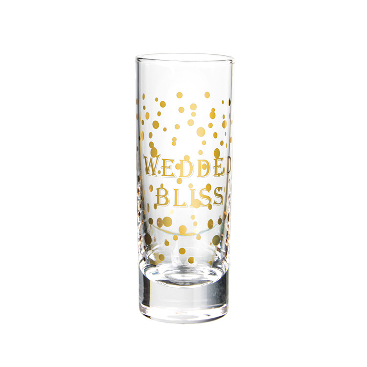 Transparent Festival 60ml Shot Glass Lead Free With Decoration Glass Gift