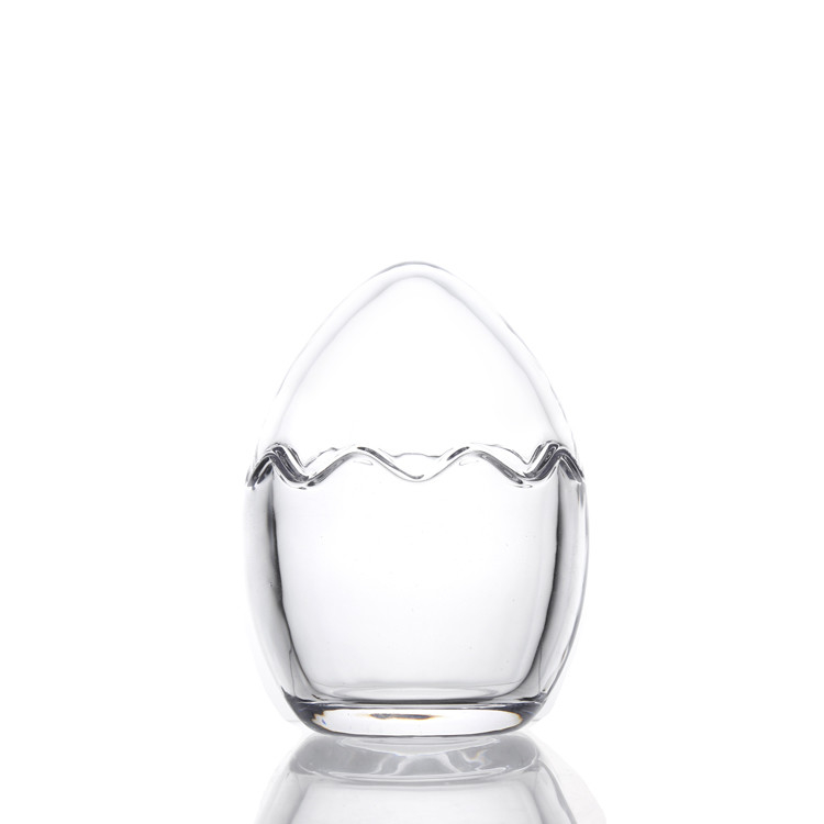 Creative Egg Shape 150ml Glass Candy Jars Crystal For Storage