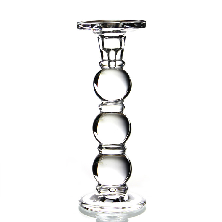 Long Stem 24cm Height Glass Votive Candle Holders Clear For Table