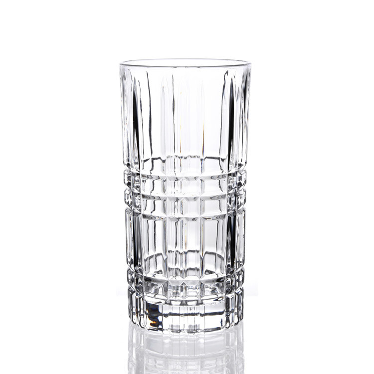 Machine Pressed Lead Free Crystal Glass Highball Tumblers 348ml
