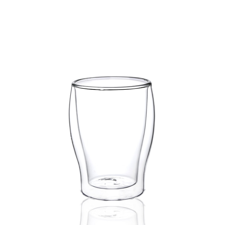 Double Walled Borosilicate Glass Coffee Mugs For Latte / Cappuccino