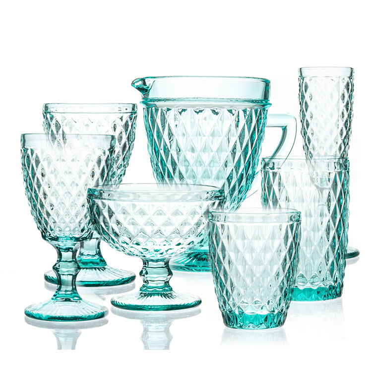Houseware Colored Clear Glass Dinnerware Set Modern Soda Lime Material
